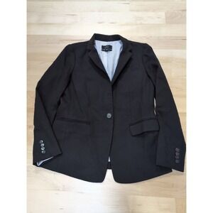 J. Crew Regent Wool Blazer One Button Stretch‎ Sz 6 Black Career Office Business